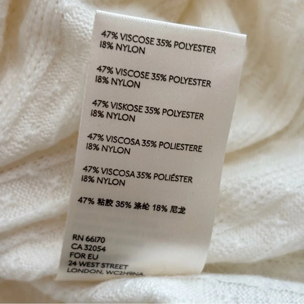 Maeve Ivory Surplice Sweater Medium NEW NWT Anthropologie